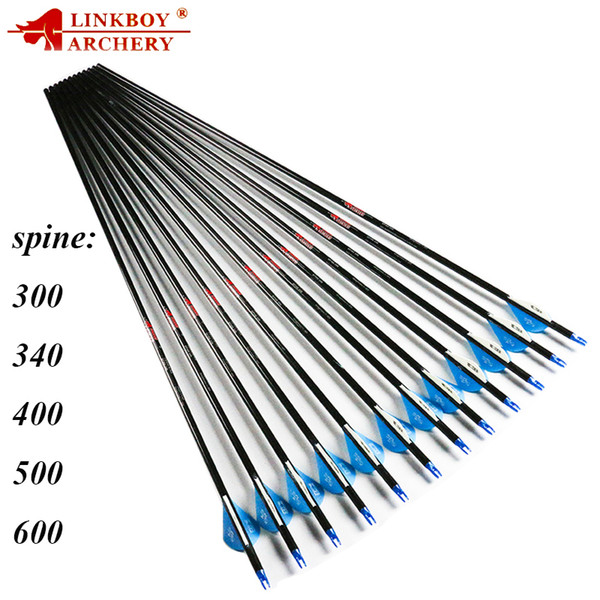 Linkboy Archery ID6.2mm OD7.6mm Spine300-600 Pure Carbon Arrows 2