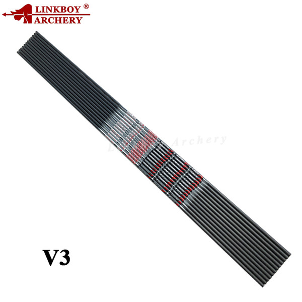 Linkboy Archery V3 Carbon Arrows Shaft Spine350-900 ID 4.2mm for Recuver Compound Bow Accessories Hunting Shooting