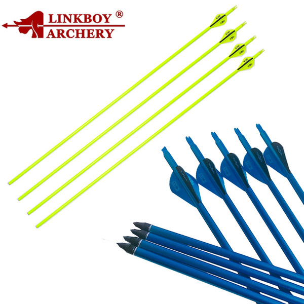 Linkboy Archery Mixed Carbon Arrows Shaft 30 Inch ID6.2mm Spine 500 90 Grain Point Compound Recurve Bow Hunting Archery Accessories