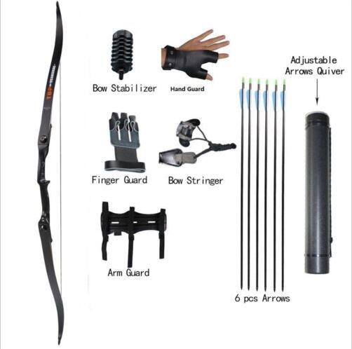 30-50lbs Archery Hunting Takedown Recurve Bow and Arrows Shooting Right Hand Set