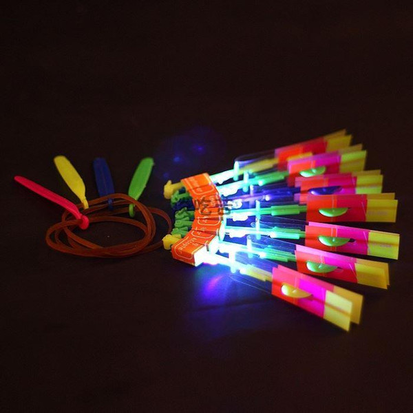 (300 pieces/lot) Double Flash Copter Christmas Gift LED Arrow Flare Glow Amazing Helicopter flying arrow disk 1129#29