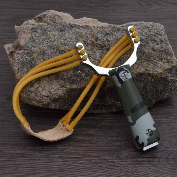 Outdoor Entertainment Powerful Sling Shot Aluminium Alloy Slingshot Camouflage Bow Catapult Outdoor Hunting Slingshot