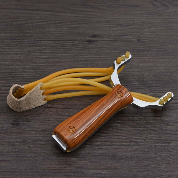 Aluminium Alloy Slingshot Powerful Slingshot Bow Hunting Catapult with Rubber Latex Band for Outdoor Hunting