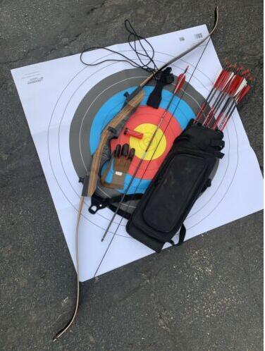 pse nighthawk recurve bow and arrows complete package with accesories