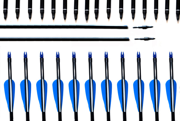 Free shipping 12 pcs Hunter Archery traditional fiberglass arrow Nocks Fletched Target Practice black color Hunting