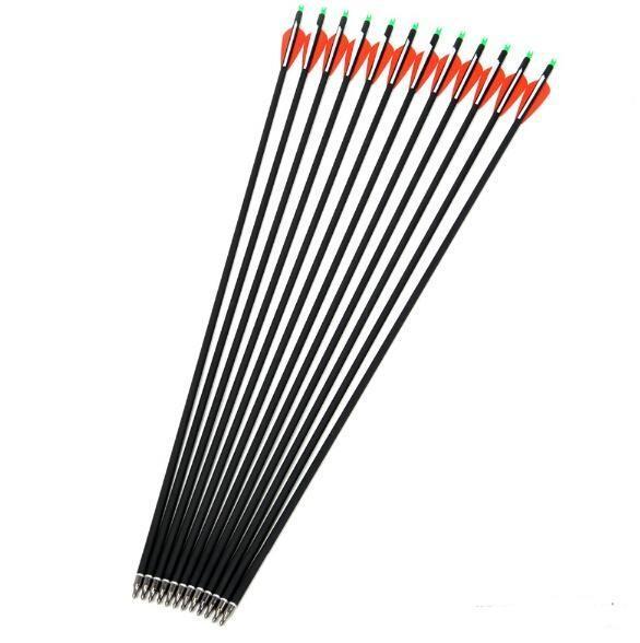 12pcs Replaceable Arrowhead 30inch Spine 500 Carbon Arrows Hunting Bow Arrows free shipping.