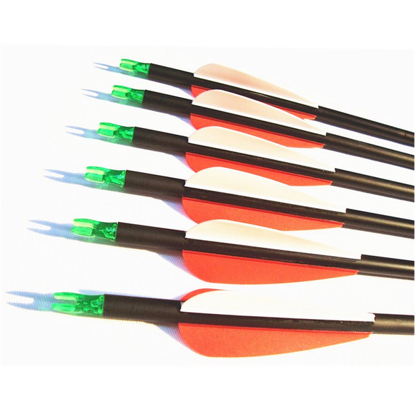 12pk Archery Hunting Carbon Arrows Fletched 4 Inch Vanes with 100 Grain Screw-In Field Tips for Compound Bow & Recurve Bow