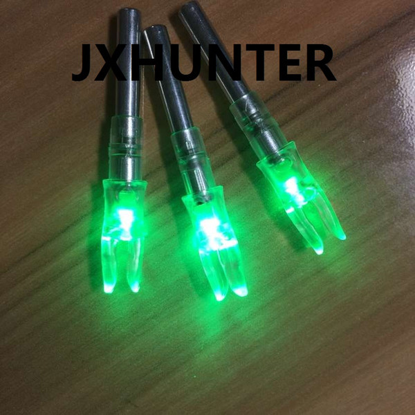 3PK Archery hunting compound bow carbon arrow tails lighted led light arrow nock for ID 6.2mm arrows green color