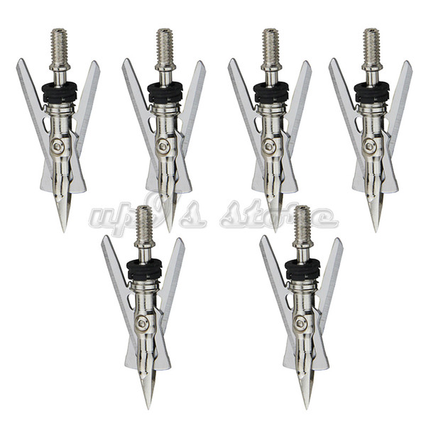 6PCS 2-Blade Broadheads Archery 50mm Cutting Diameter 100 Grain Steel Sharp Arrowheads For Outdoor Hunting