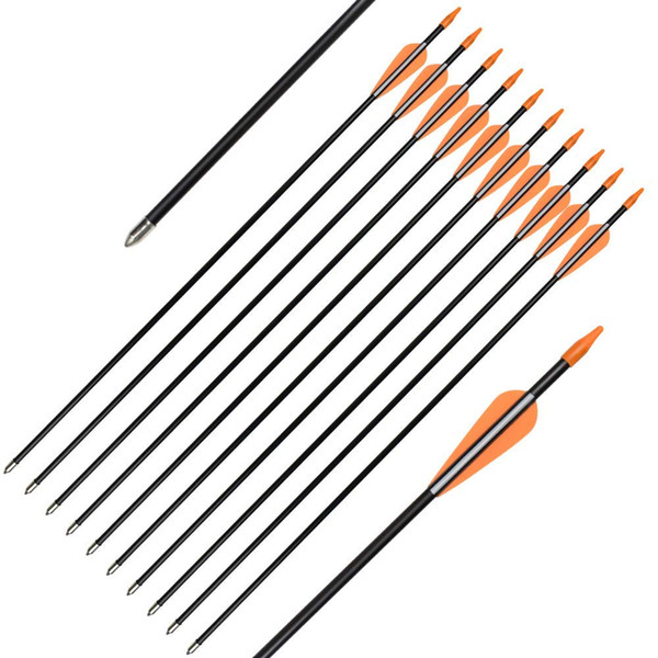 Fiberglass Arrows Archery 24 26 Inch Target Shooting Practice Safetyglass Recurve Bows Suitable for Youth Children Woman Beginner