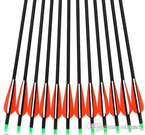 12pcs Replaceable Arrowhead 30inch Spine 500 Carbon Arrows Hunting Bow Arrows free shipping