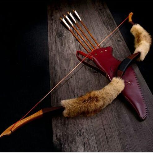 Details about Traditional leather bows and arrows Mongolia suit archery bow recurve bow