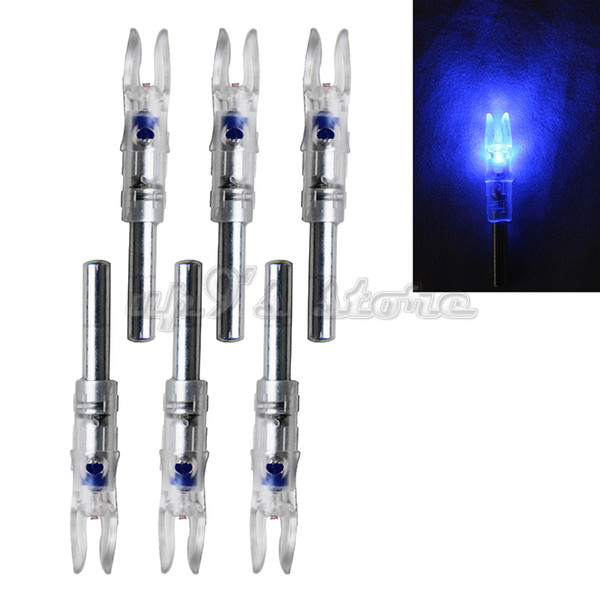 6pcs Automatically Lighted Nock, Compound Bow Led Lighted Arrow Nock fit Inner Diameter 6.2mm Shaft