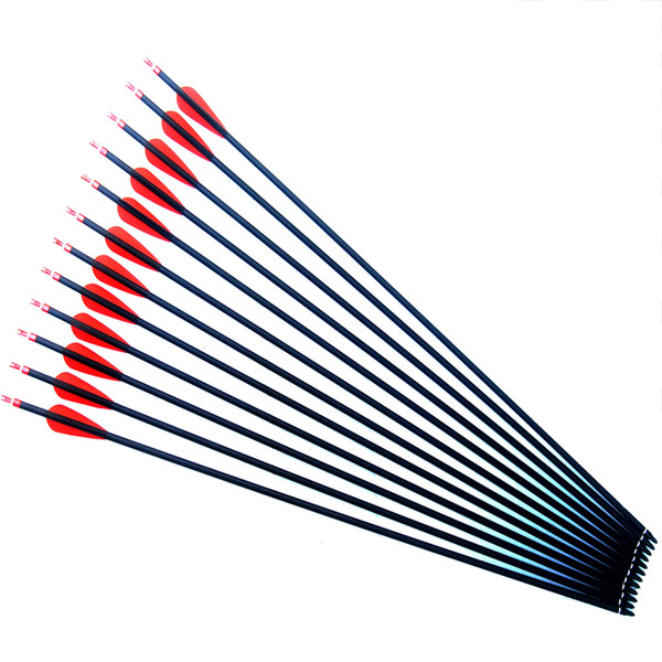 28/30/31-Inch OD 7.6 mm Outdoor Archery Practice Target Carbon Arrows with Replaceable Hunting Broadhead for Compound & Recurve Bow arrow