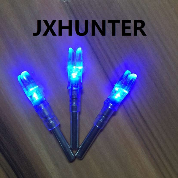 3PK Archery hunting compound bow carbon arrow tails lighted led light arrow nock for ID 6.2mm arrows blue color