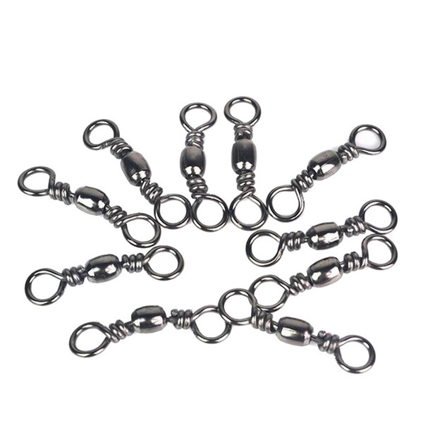 Wholesale- Goture 200pcs/lot Stainless Steel Barrel Swivel Size 14 10 8 6 4 2 1/0 3/0 5/0 Fishing Tackle Hook Lure Connector Swivels