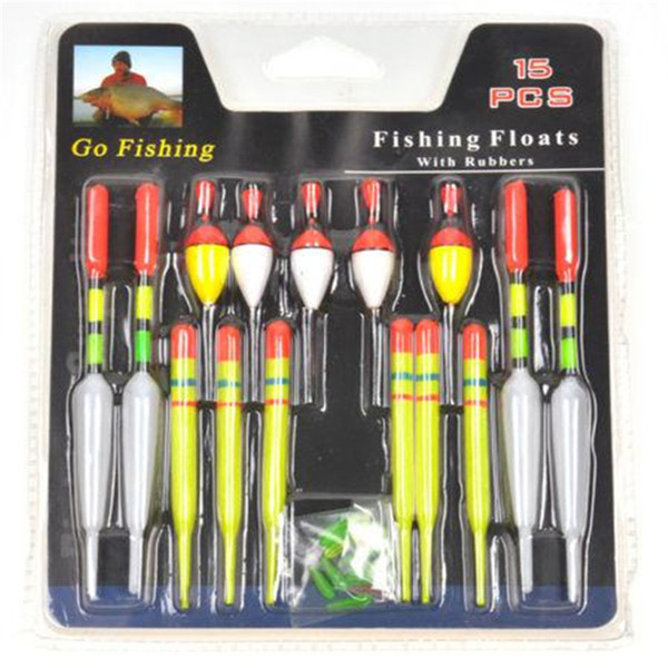 Wholesale- 15PCS Sizes Lot Fishing Lure Floats Bobbers Slip Drift Tubes Indicator Assorted accessories