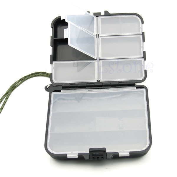 Wholesale- Lure Spoon Hook Bait 9 Compartment Fly Fishing Holder Storage Case Tackle Box