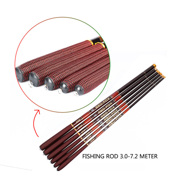 Carp Fishing Rod Carbon Feeder Rods Telescopic Fishing Pole 3.0m 3.6m 4.5m 5.6m 6.3m 7.2m with Top 3 Spare Tips