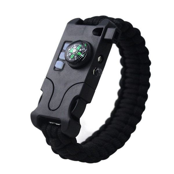 Outdoor Survival Paracord Bracelet Laser SOS Rechargeable LED Bracelet Hiking Camping Outdoor Survival First Aid Kits Parachute