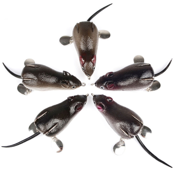 5 Pcs /lot Top Water Fishing Mouse Mice Rat Lure Bait Crankbait Pike Zander Bass