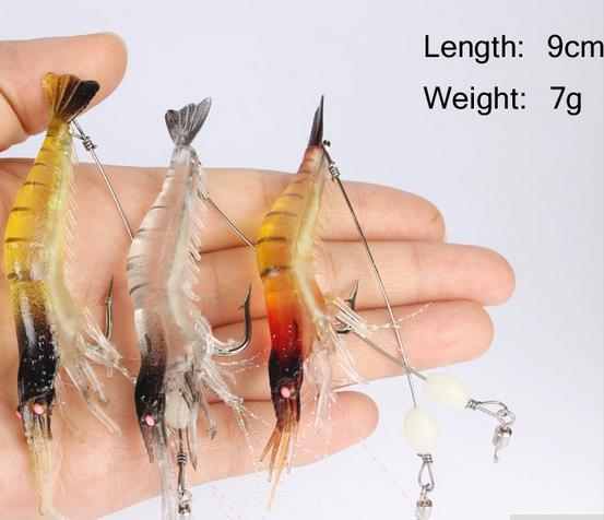 2016 Hot Sale Shrimp bait simulation soft bait shrimp luminous culter Bionic bait fish freshwater marine General