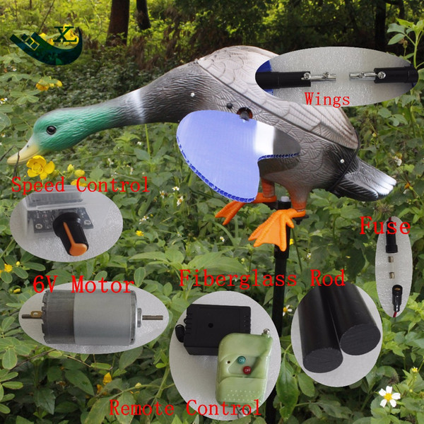 Wholesale- Xilei Outdoor Hunting Wind Duck Drake Mallard Wind-Powered Spinning-Wing Decoy