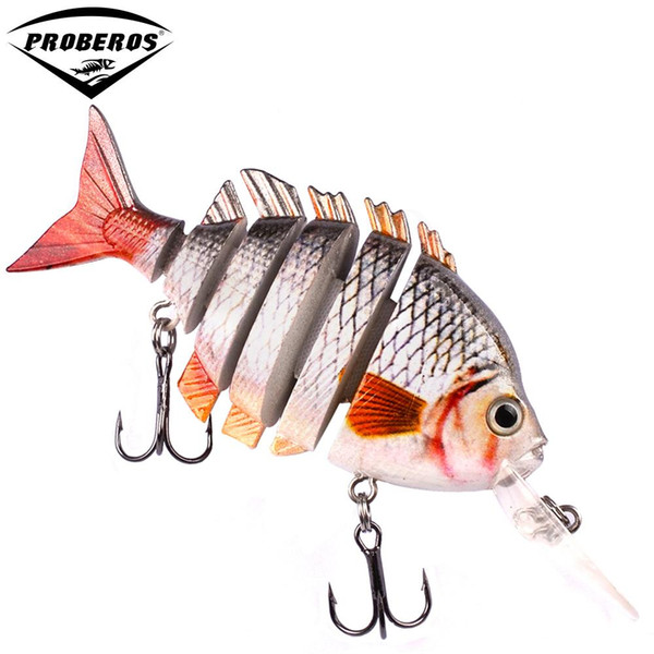 1pcs New design 6 Sections Fishing lure 10cm-13.67g Swim Bait 2/0 Hook fishing tackle 6 color Fishing bait HS012