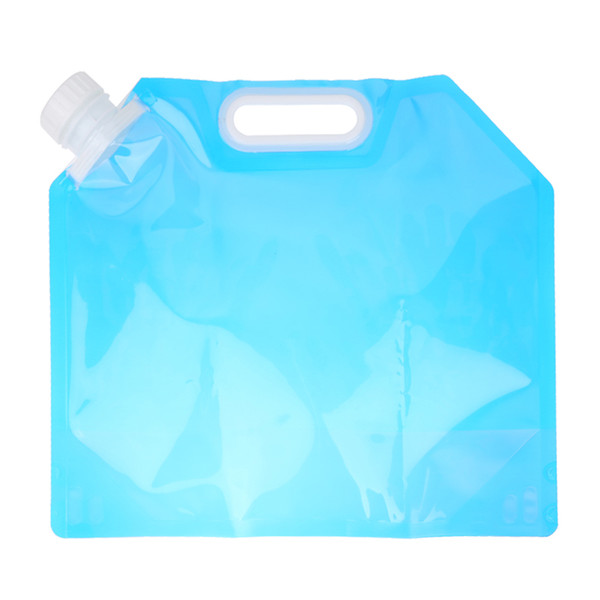 Blue 5L Water Bag For Portable Folding Water Storage Lifting Bags For Camping Hiking Survival hydration bladder