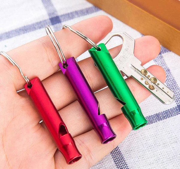 2018 New Calls Aluminum Whistle For Outdoor Double-barrelled Field Survival Equipment Travelling Tools Hot Sale Free Shipping