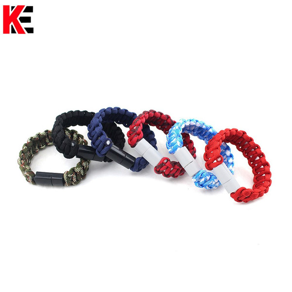 USB Charging cable paracord for iphone outdoor survival tools Wristband bracelet paracord camping equipment