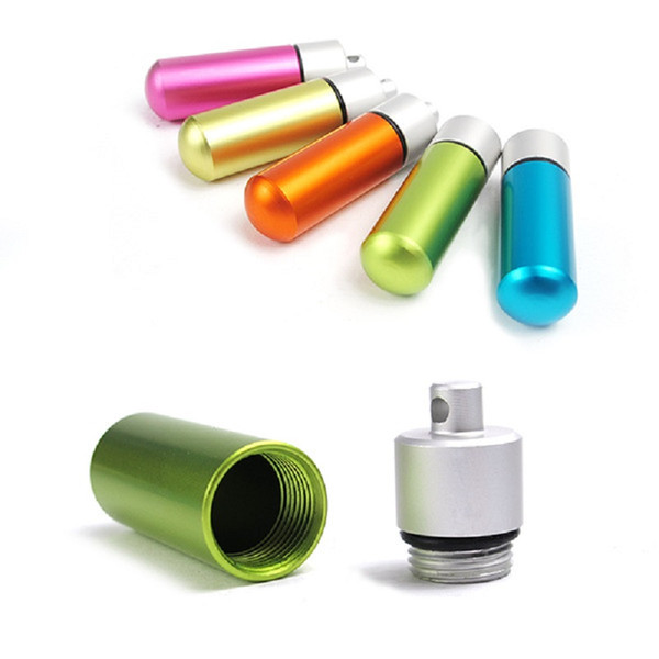 1PCs Rainbow Color Keychain Waterproof Capsule Survive Camp Outdoor Multi - Functional Aluminum Alloy Small Bottle