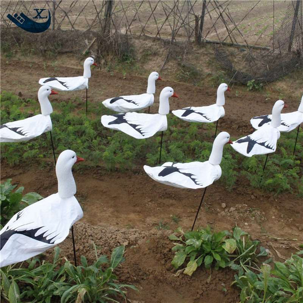 Wholesale- New Arrival Outdoor Hunting Plastic Decoys Windsock Snow Goose Decoy Windsock Plastic Goose From Xilei