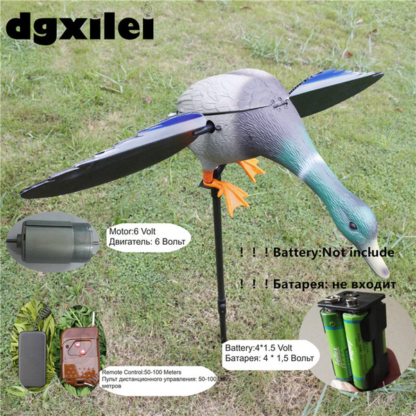 Dc 6V Plastic Motorized Hunting Decoys Hunting Duck With Spinning Wings