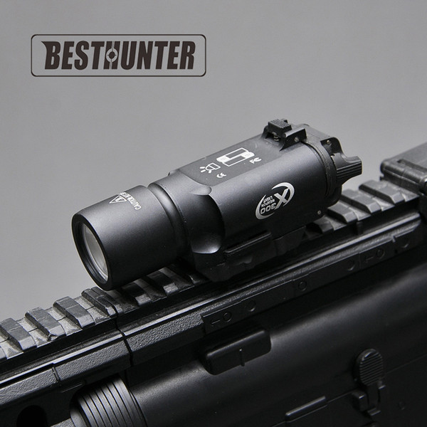 Tactical SureFire X300 Ultra Pistol Gun Light X300U 500 Lumens High Output Rifle Flashlight Fit 20mm Picatinny Weaver Rail