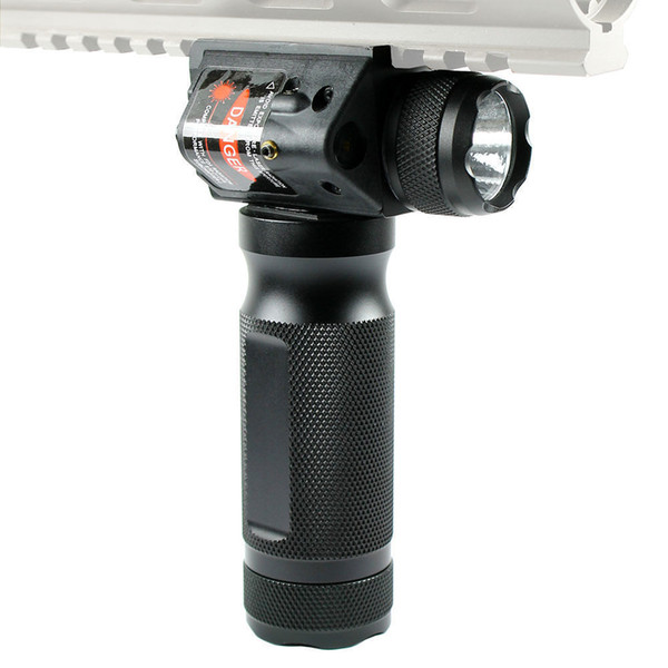 Tactical Foregrip Hand Grip CREE LED Flashlight Red Laser Sight Fit 20mm Rail