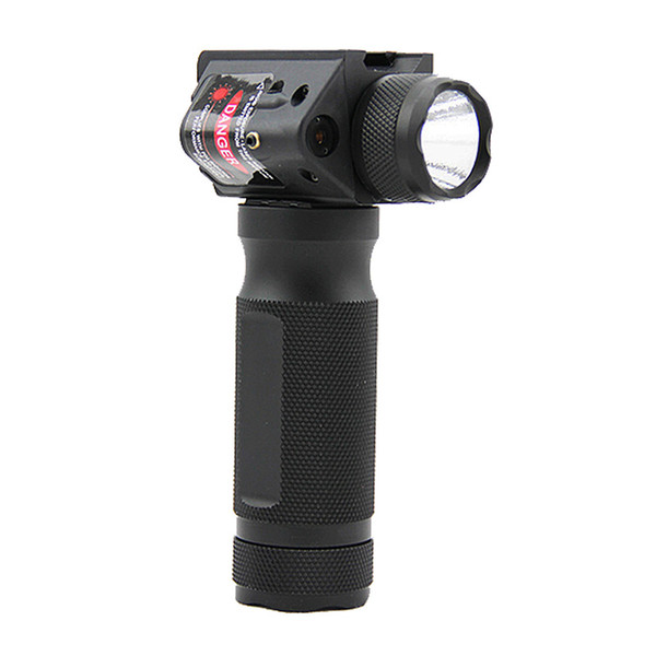 Tactical Quick Detachable Vertical Grip Aluminum Flashlight LED Hunting Gun Light with Integrated Red Laser