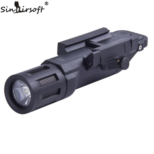 SINAIRSOFT Tactical Multifunction WML Mounted Flashlight White LED Constant Momentary & Strobe Hunting Light Fit 20mm Rail Long/Short Black