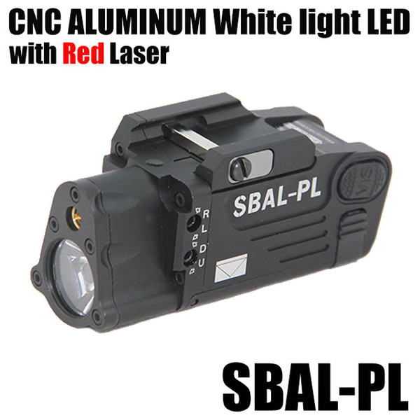 Tactical CNC Making SBAL-PL White Light LED Gun Light With Red Laser Pistol/Rifle Flashlight Black