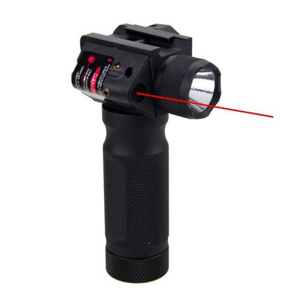 Tactical Quick Detachable Vertical Grip Aluminum Flashlight LED Hunting Gun Light with Integrated Red Laser