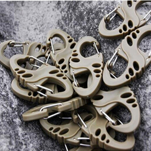 5Pcs/Lot S Type Backpack Clasps Climbing Carabiners EDC Keychain Camping Bottle Hooks Paracord Tactical Survival Gear Wholesale