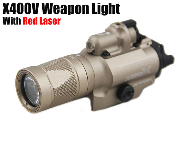 Tactical CNC Making SF X400V LED Pistol/Rifle Gun Light With Red Laser Dark Earth