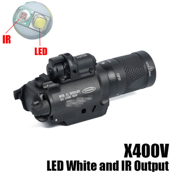 NEW SF X400V-IR Flashlight Tactical Gun Light LED White and IR Output With Red Laser Black