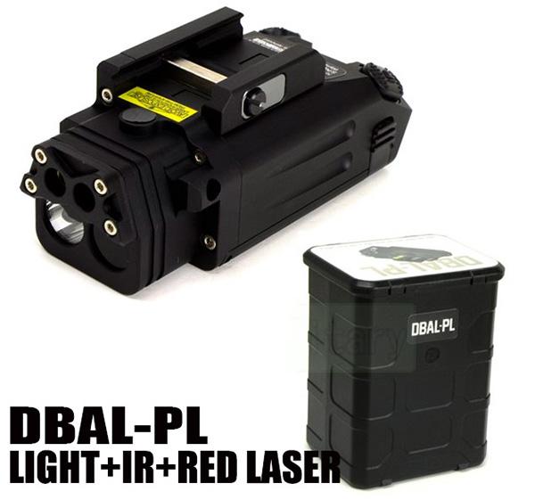 New DBAL-PL White Light LED Tactical Flashlight with Red Laser Pointer and IR Illuminator Black