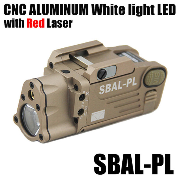 Tactical CNC Making SBAL-PL White Light LED Gun Light With Red Laser Pistol/Rifle Flashlight Dark Earth