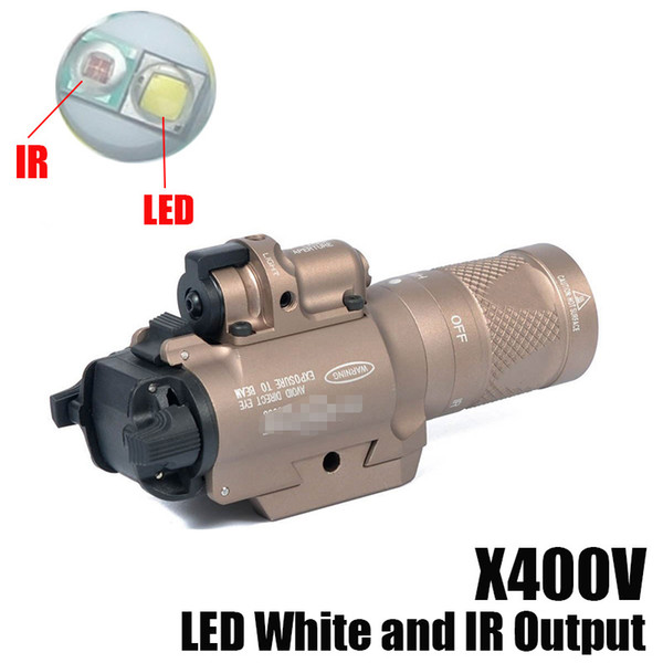 NEW SF X400V-IR Flashlight Tactical Gun Light LED White and IR Output With Red Laser Dark Earth