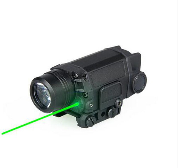 New Arrival Tactical LED Flashlight Torch Light With Green Laser For Helmet Head Hunting