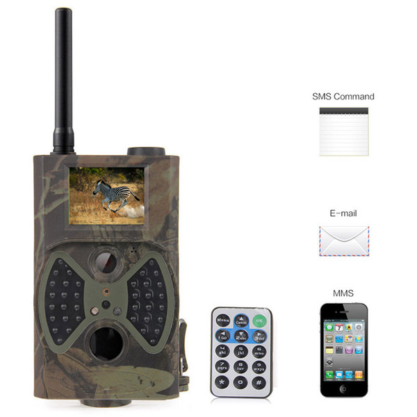 HC-300M Trail Hunting Camera Photo Trap MMS SMS GSM GPRS 12MP HD Wild Camouflage Vedio Game Cameras with 36 Pcs IR LEDs