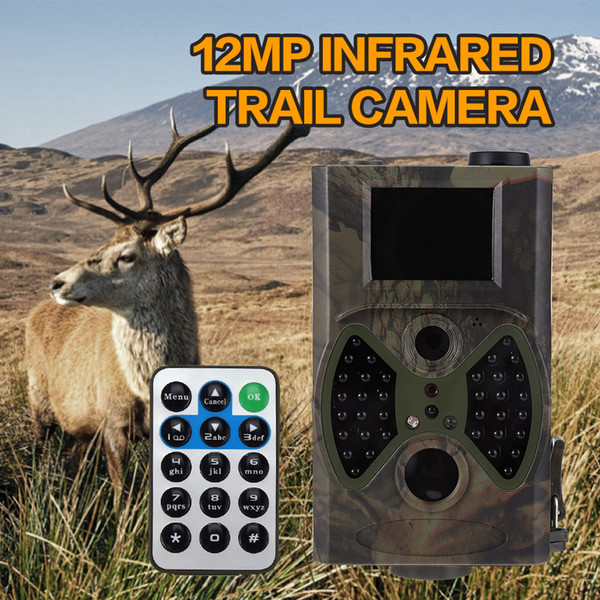 Wholesale-Hot 12MP Hunting Cameras Scouting Digital Wildlife Camera Infrared Trail HC - 300A Trap Game Cameras NO Glow Night Vision