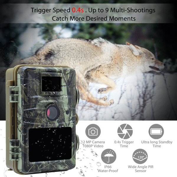 2018 Infrared Night Vision Hunting Camera HD 12MP Wildlife Trail Camera RD1005-940 Wide Angle IP66 Waterproof Hunting Trail Camera